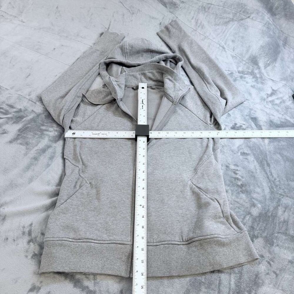 Athleta Sweater Womens Sz M Grey Hoodie Full Zip Fleece Scuba Thumbhole Ladies - Picture 7 of 14